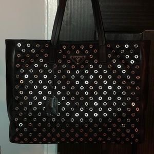⚜️🆕 Prada Blk Grommet Leather Bag/Tote Brand NEW